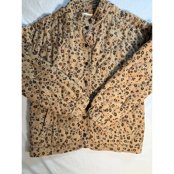 Saltwater Luxe Quilted Leopard Print Jacket Size MEDIUM Brown - Picture 7 of 14